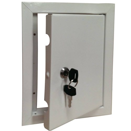 Szellőző ajtó kulccsal, fém, 200 x 300 mm