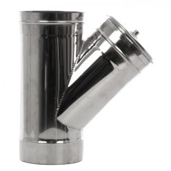 Edelstahlkamin 135 Grad + Stopfen 130/180 mm