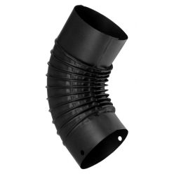 Füstcső könyök, zománcozott, FI, matt fekete