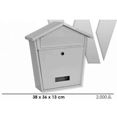 Postaláda házikó, 38x36x13 cm fehér