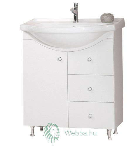 Fürdőszoba mosdókagylóhoz, Arthema Classic Geo, fiókokkal és ajtókkal, fehér, 72,5 x 33 x 83,5 cm