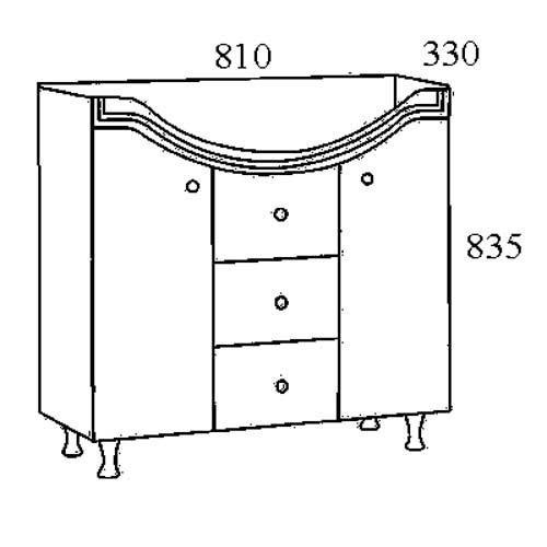 Badezimmerschrank Classic Venus 81 x 33 x 83,5 cm