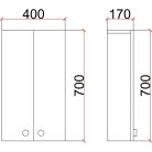 Hängeschrank mit 2 Türen 40 * 70 * 17cm
