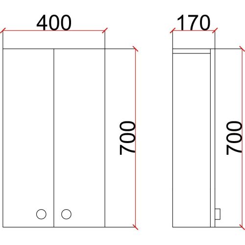 Hängeschrank mit 2 Türen 40 * 70 * 17cm