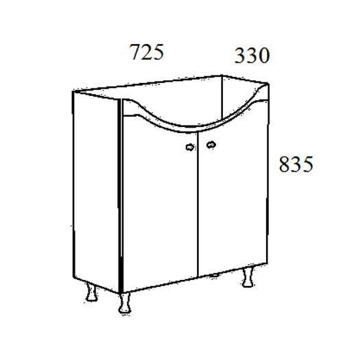 Badezimmerschrank Geo Classic 72,5 * 33 * 83,5 cm