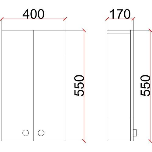 Hängeschrank mit 2 Türen 40 * 55 * 17cm