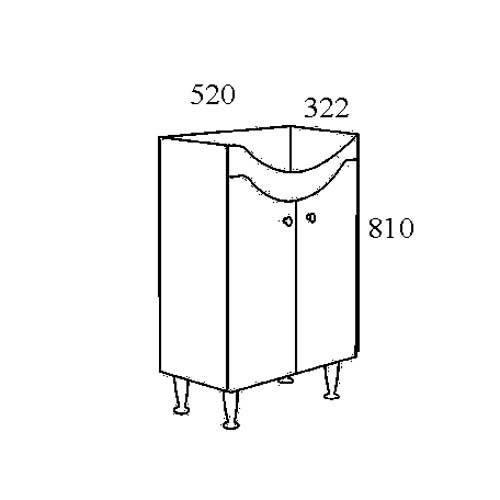 Badezimmerschrank Eco 52 x 32,2 x 81 cm