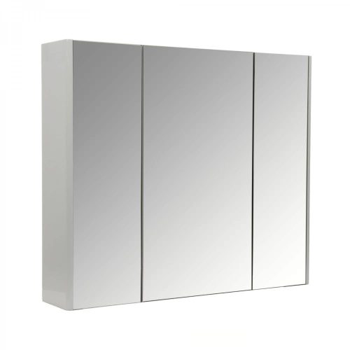 Badezimmerschrank mit Spiegel, 3 Türen, 80 x 16 x 68 cm