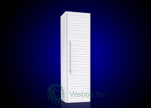 Függesztett fürdőszoba szekrény, Wave, 1 ajtós, fehér, 34 x 120 x 34 cm