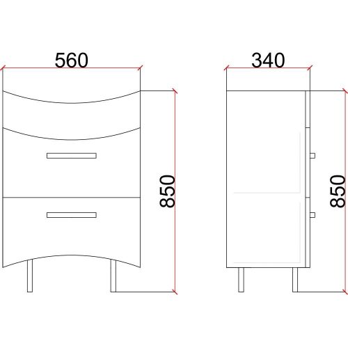 Badezimmerschrank 56 x 34 x 85 cm
