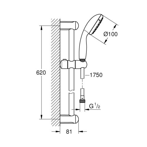 Zuhanykészlet, Grohe Tempesta II 2759800E