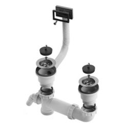   Alveus Siphon für Küchenspüle mit 2 Spülbecken, Kunststoff