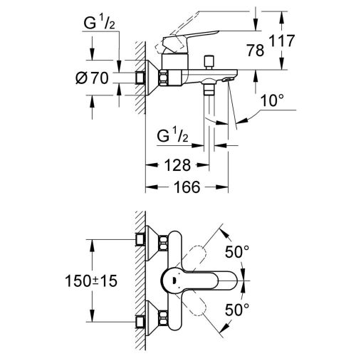 Fürdő / zuhany keverő, Grohe Start Edge 23348000