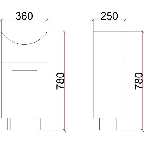 Badezimmerschrank Diana 36 x 25 x 78 cm