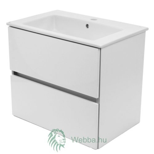 Fürdőszoba mosdó + Roca Cube mosogató, fiókos, fehér, függesztett, 65 x 55 x 43 cm