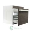 Fürdőszobai bútor mosdókagylóhoz, Arthema Revo, fiókokkal, fehér + bambusz, függesztett beépítés, 56 x 43,8 x 55 cm