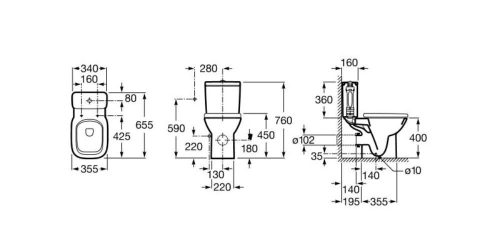 Toilettentank, Roca, 3 / 4,5 L