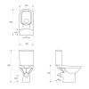 Toilettenschüssel + Sitz + Tank, Cersanit, Porzellan, 35 x 78 x 66 cm