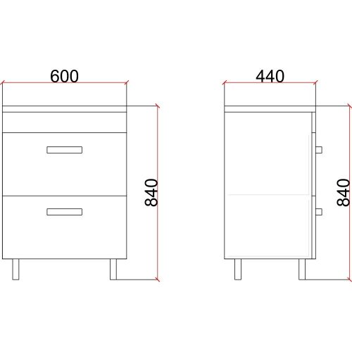 Fürdőszoba szekrény + mosdókagyló Martplast Titan, 60 x 44 x 84 cm