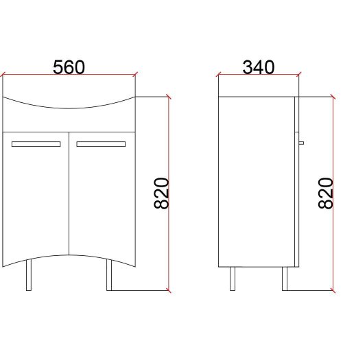 Badezimmerschrank 56 x 34 x 82 cm