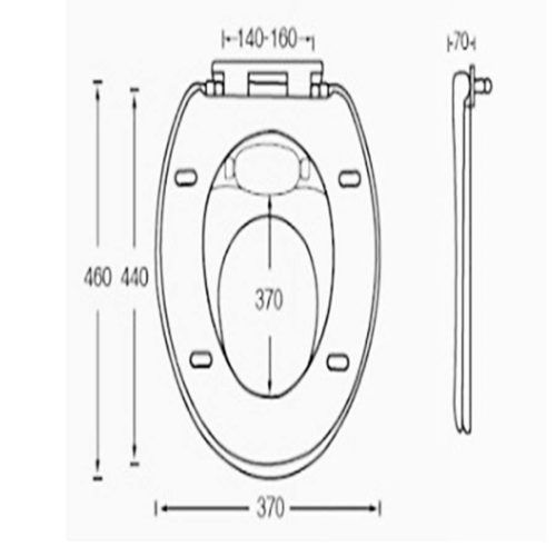 WC-Sitz mit Reduzierstück weiß 370x440mm
