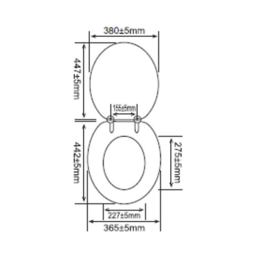 WC-Sitz weiß 370x455mm