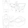 Hängende Toilettenschüssel mit weichem Deckel 34,7 x 33,5 x 50,4 cm