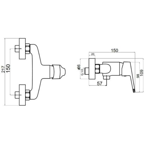 Badarmatur für Dusche, Ferro New Neon 93461 / 1.0