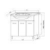 Savini Due Rubino fürdőszobabútor+mosdókagyló szürke tölgy, 87 x 88,5 x 50,5 cm