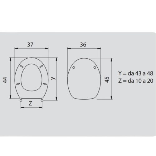 WC ülőke, MDF, rózsás 2FSE156553, sárga, standard zár, 370 x 440 mm