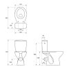 Toilettenschüssel + Tank + Sitz, Keops Eko 623, Keramik, 37,5 x 75 x 64,5 cm