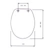 WC ülőke, Duroplast, CF0405, pingvines, standard zár, 370 x 440/450 mm