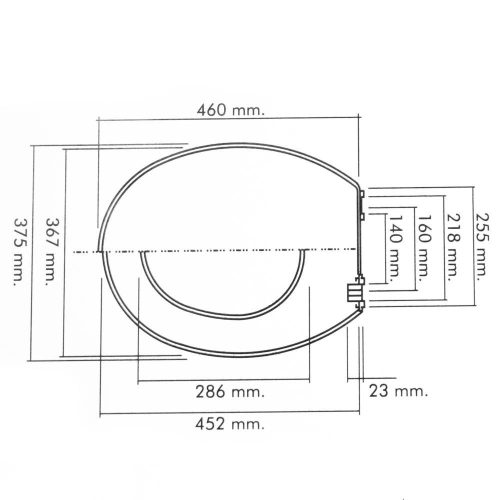 WC-Sitz, Polypropylen, Romtatay 40005, blau, Standardschloss, 375 x 460 mm