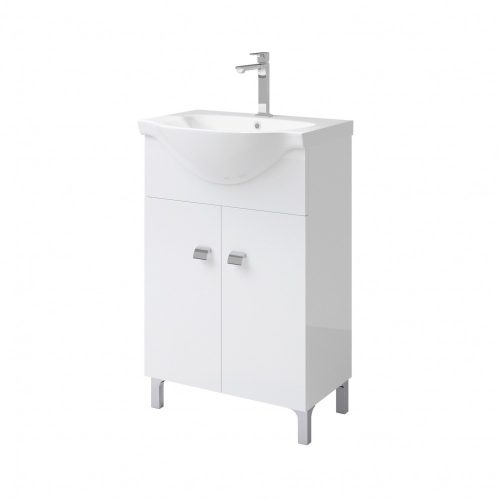 Fürdőszoba szekrény + mosdókagyló Savini Due Pratiko, fehér, 56,5 x 88,5 x 42,5 cm