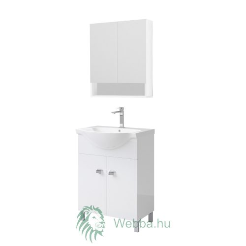 Fürdőszoba mosdó + tükör Savini Due Melany, ajtókkal, fehér, 65 x 71 x 45,5 cm