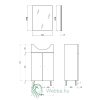 Fürdőszoba mosdó + tükör Savini Due Compact, ajtókkal, fehér, 49 x 39,2 x 88,5 cm