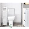 Fürdőszoba szekrény padlón, 1 ajtós, wc papír tartóval, fehér, 18 x 80 x 18 cm