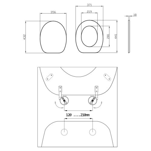 Wc ülőke Savini Due Cwathq  371 x 493 mm