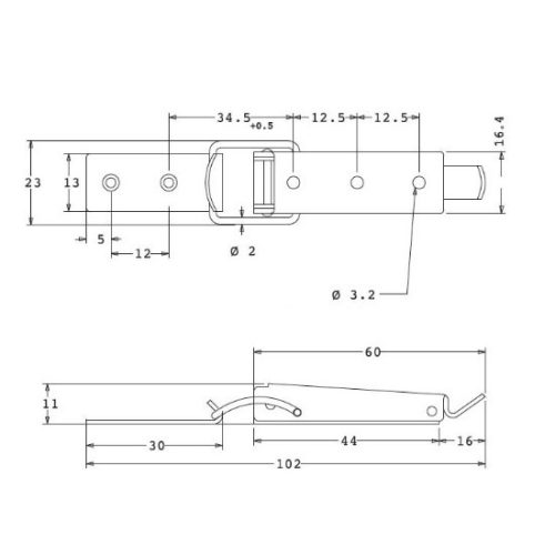 KASTENSCHLOSS 75/100 MM VERZINKT