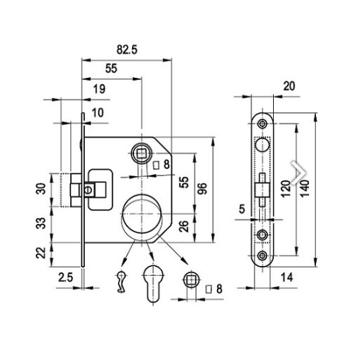 AJTÓZÁR 4392 TOP LŐVÉR CILINDERES ELZETT