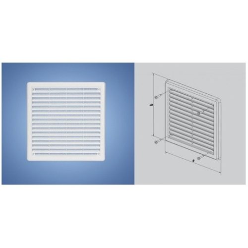 SZELLŐZŐRÁCS 200X200MM MŰANYAG FEHÉR (HÁLÓS)