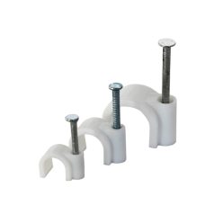   Kunststoff-Halbklemme, abgewinkelt, 4-7 mm, weiß, 100 Stk. / Packung, COMMEL