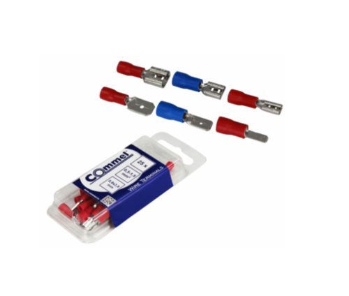 Isolierter Slipper Pin, 0,5-1,5 mm2, 6,3 mm, 25 Stück / Packung