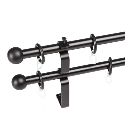 STANGENENDE METALL DOPPELT SCHWARZ D = 16 MM 240 CM (MIT ZUBEHÖR)