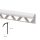 PVC profil, sima, fehér, 10 x 25 x 2500 mm