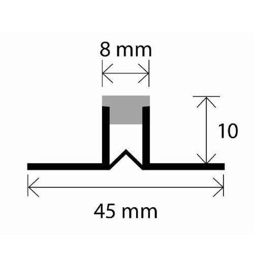 PVC tágulási profil csempéhez, bézs, 10 mm, 2,5 m