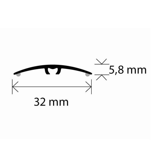 Burkolatváltó, S66 alumínium, szélessége 32 mm, tölgy, 93 cm
