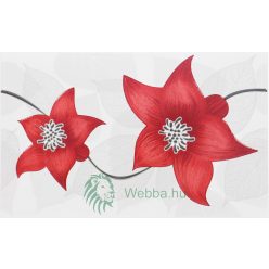   Fürdőszoba/konyha csempe dekor fényes vörös liliom 25,2 x 40,2 cm
