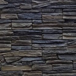   Dekostein, innen / außen, dunkelgrau und schwarz (Karton = 0,5 m2)