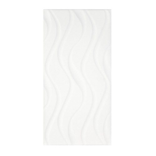 Fürdőszoba / konyhai csempe White Waves fényes, 25 x 50 cm